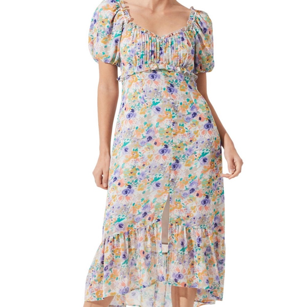 ASTR THE LABEL Balloon Sleeve Midi Dress